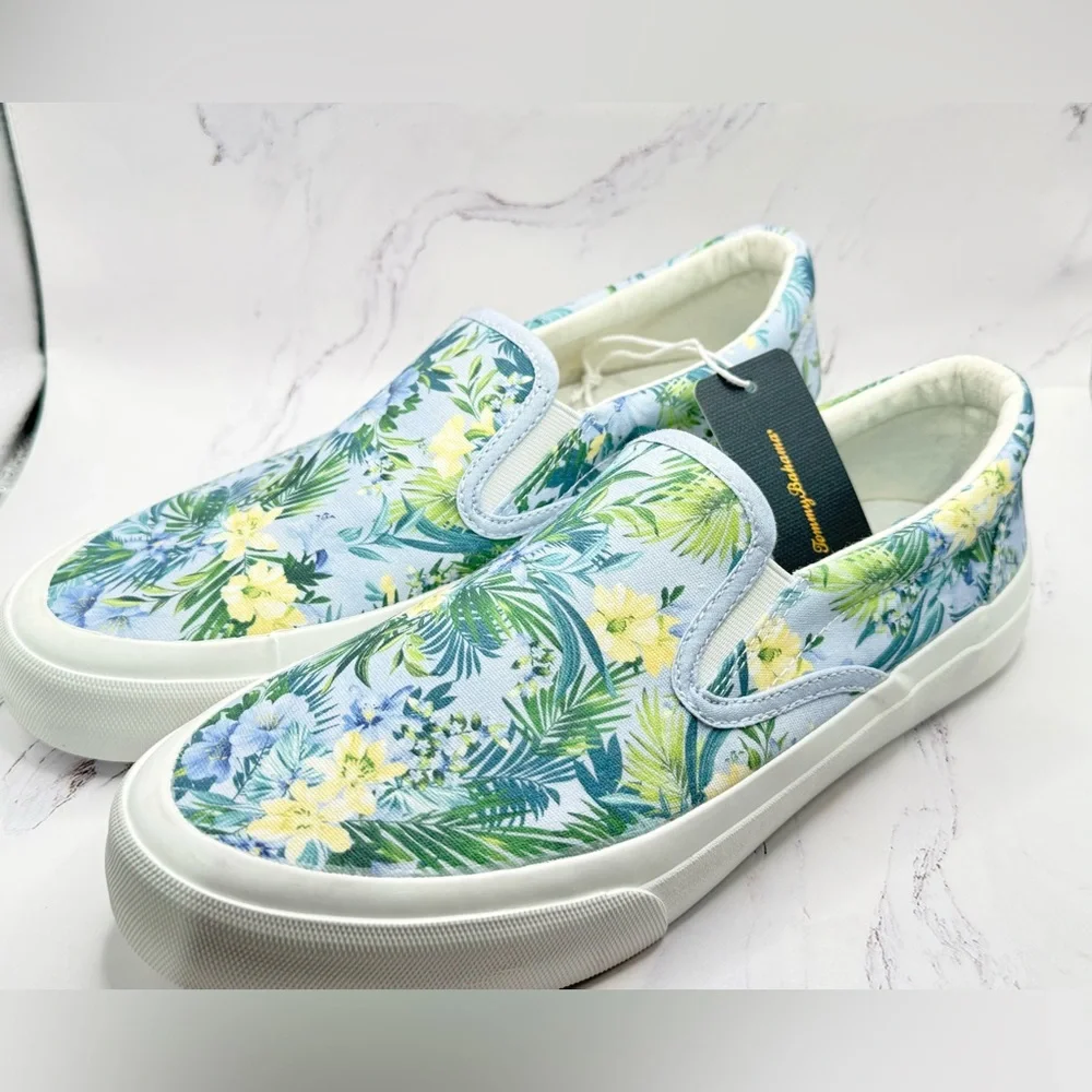 New Tommy Bahama Ferris Blue Floral Tropical Slip On Shoe Canvas Size 7.5 &8.5 - Picture 5 of 6